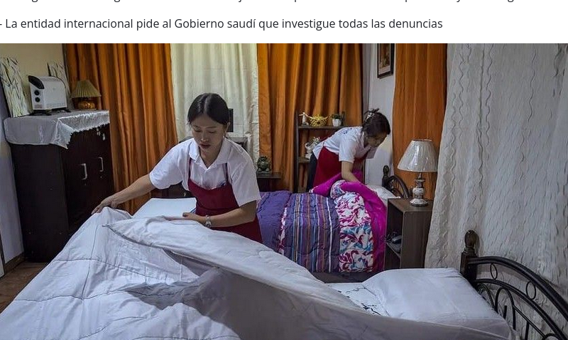 Amnistía Internacional reporta violaciones masivas contra empleadas domésticas en Arabia Saudí