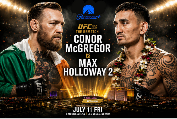 Holloway vence a McGregor en UFC 329 tras lesión del irlandés; la pelea se vio por Paramount Plus
