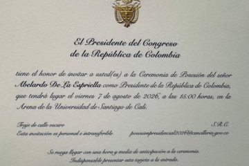 Abelardo de la Espriella hará historia: su posesión presidencial será en Cali y ya circula la invitación oficial con hora y asistentes confirmados