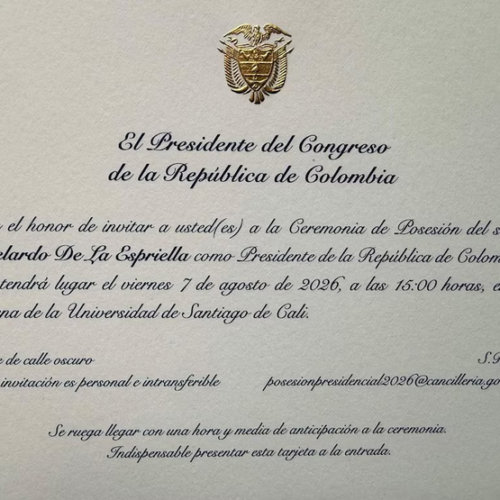 Abelardo de la Espriella hará historia: su posesión presidencial será en Cali y ya circula la invitación oficial con hora y asistentes confirmados