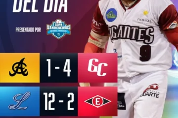 Gigantes vencen a las Águilas y Estrellas aplastan a los Toros en la jornada de LIDOM